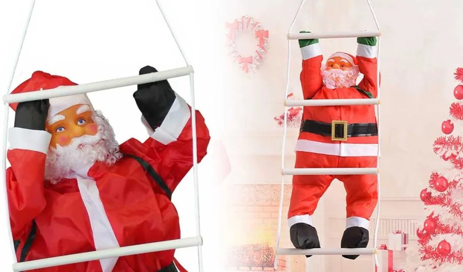 Mos Craciun pe scara, 120 cm