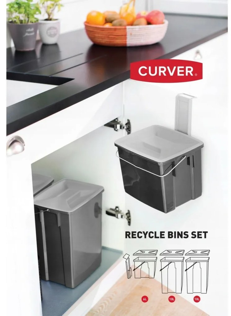 Set de reciclare Curver Biobox 2x10 l + 6 l