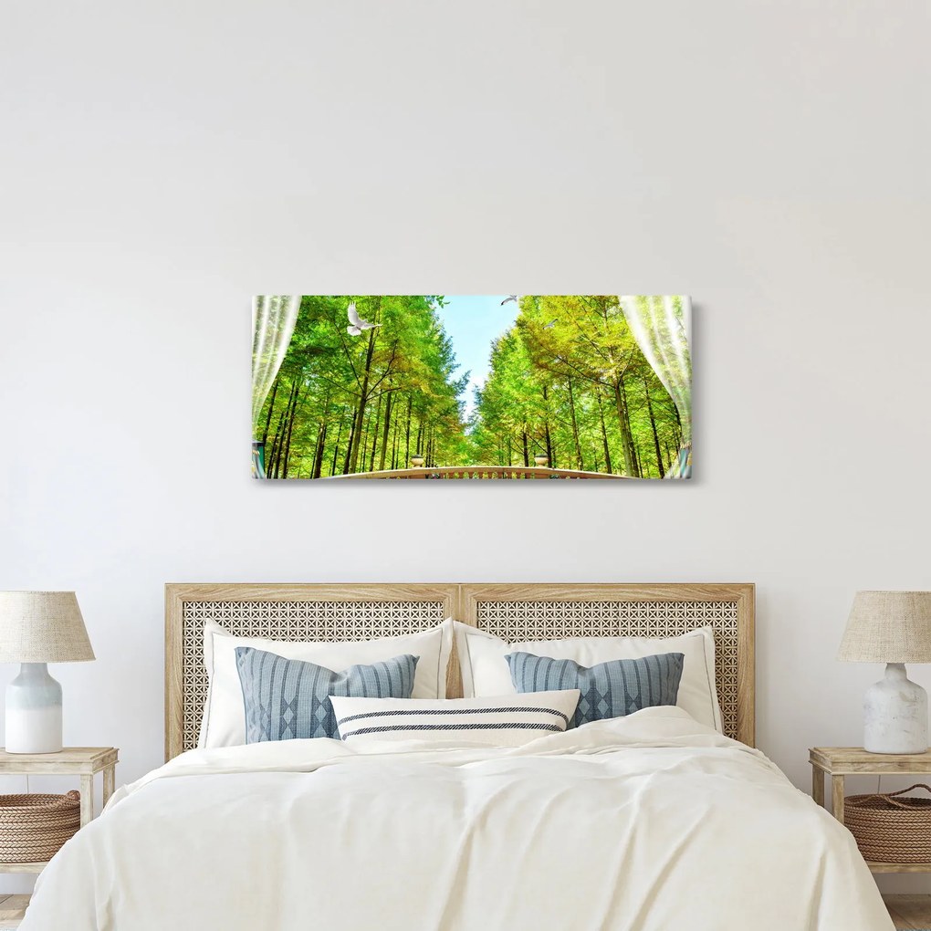 Tablou - Privire spre pădure (120x50 cm)