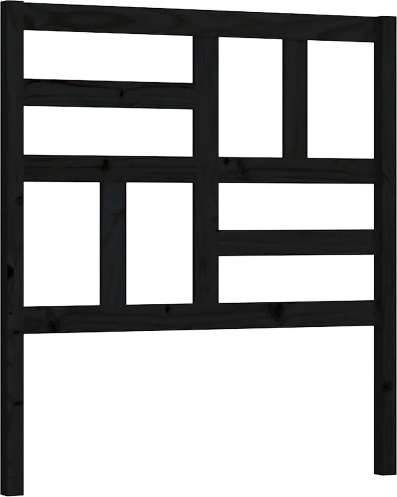 vidaXL Tăblie de pat, negru, 96x4x104 cm, lemn masiv de pin