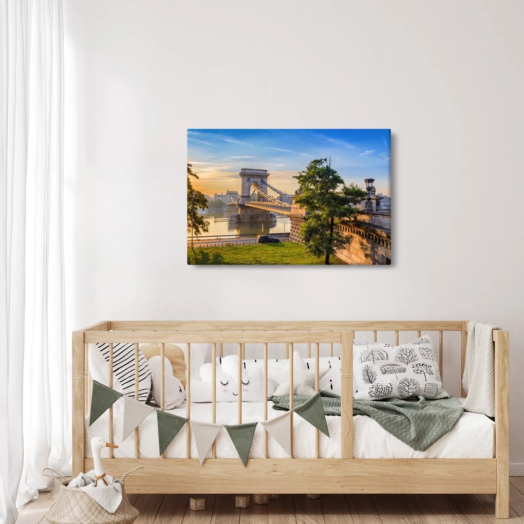 Tablou - Pod peste râu, Budapesta, Ungaria (90x60 cm)