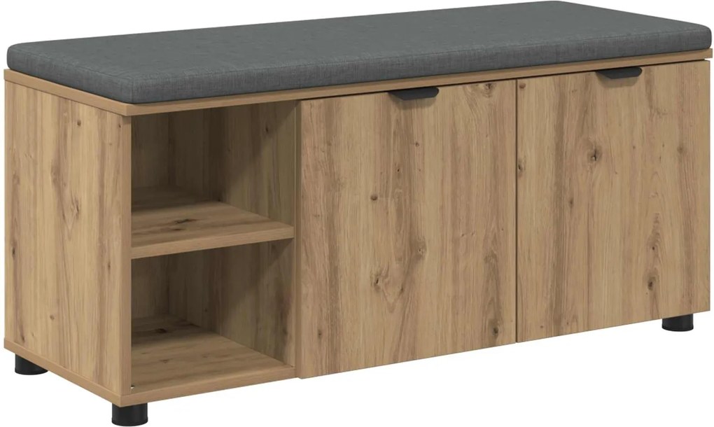 vidaXL Bancă pentru hol cu pernă Stejar Artizanal 100 x 38 x 46 cm