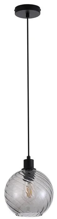 Pendul metal negru, sticla fumurie Radiance