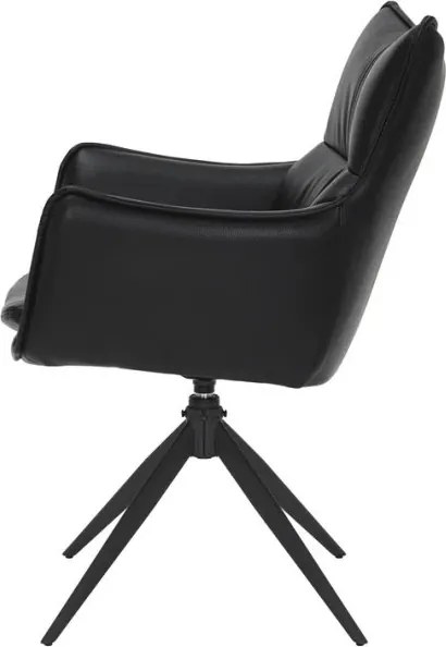 Set de 2 scaune pivotante VOGUE piele sintetica neagra