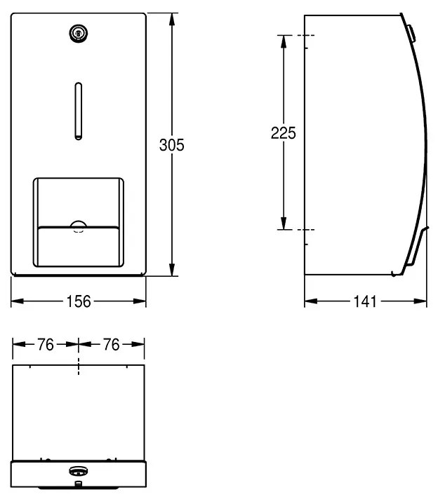 Suport pentru 2 role de hârtie igienică, KWC, Stratos, inox