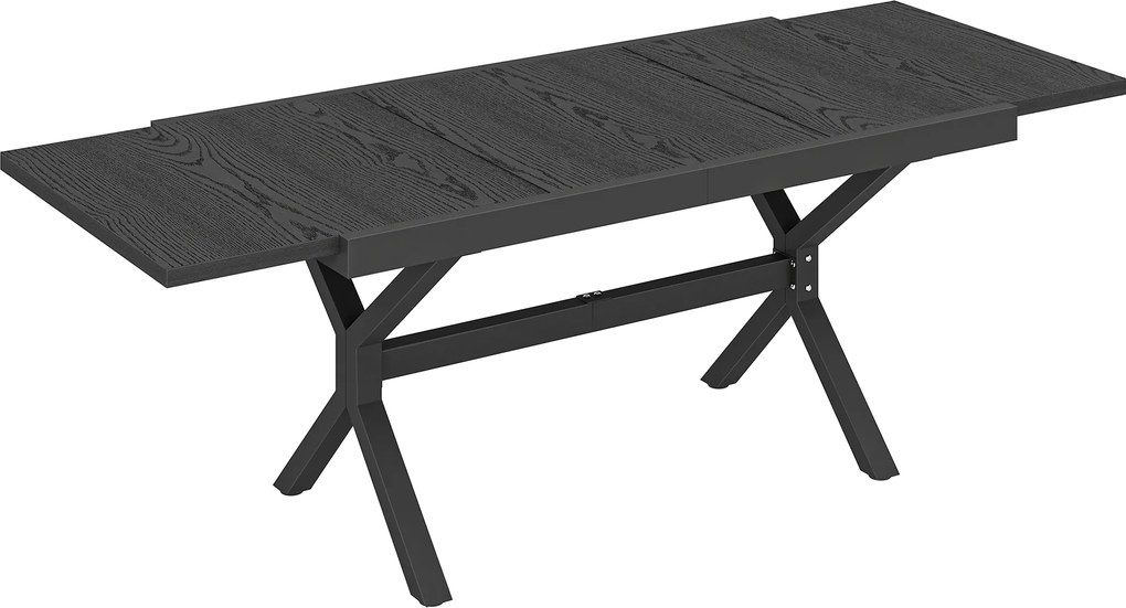 Outsunny Masă de Grădină Extensibilă din Aluminiu Masă de Luat Masa în Aer Liber Efect Lemn 8-10 Persoane 214x85x73cm Gri Antracit | Aosom Romania