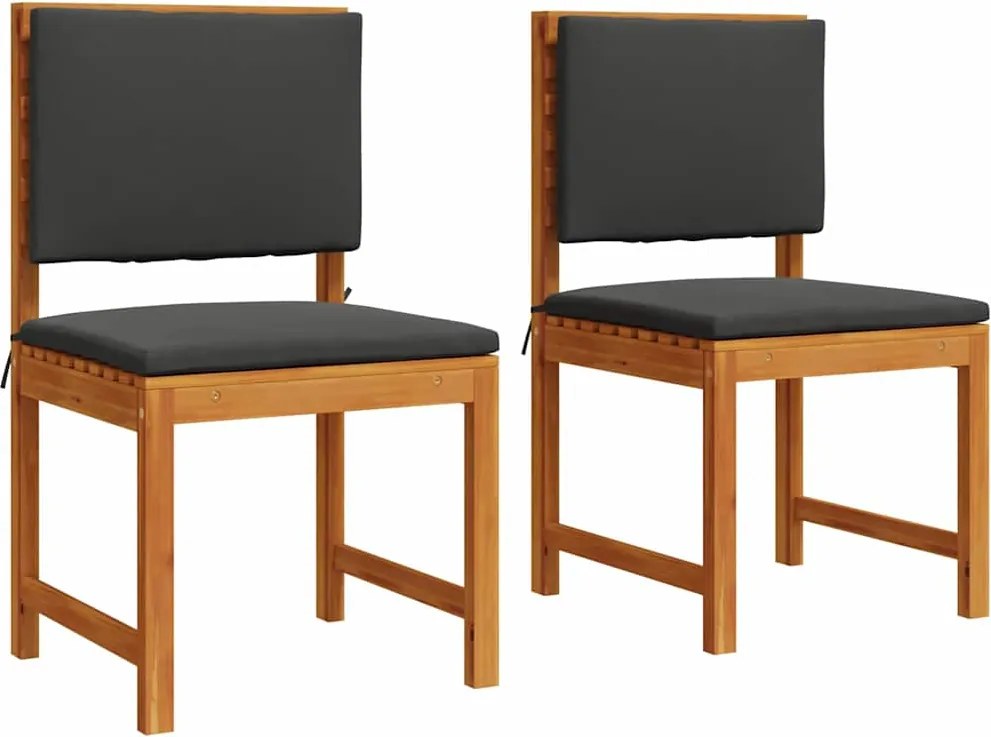 vidaXL Scaun pentru Grădină cu pernă 2 pcs Maro Lemn masiv de acacia