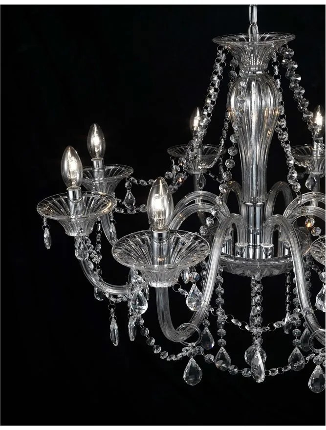 Candelabru elegant cu cristale K9 Connor 8L