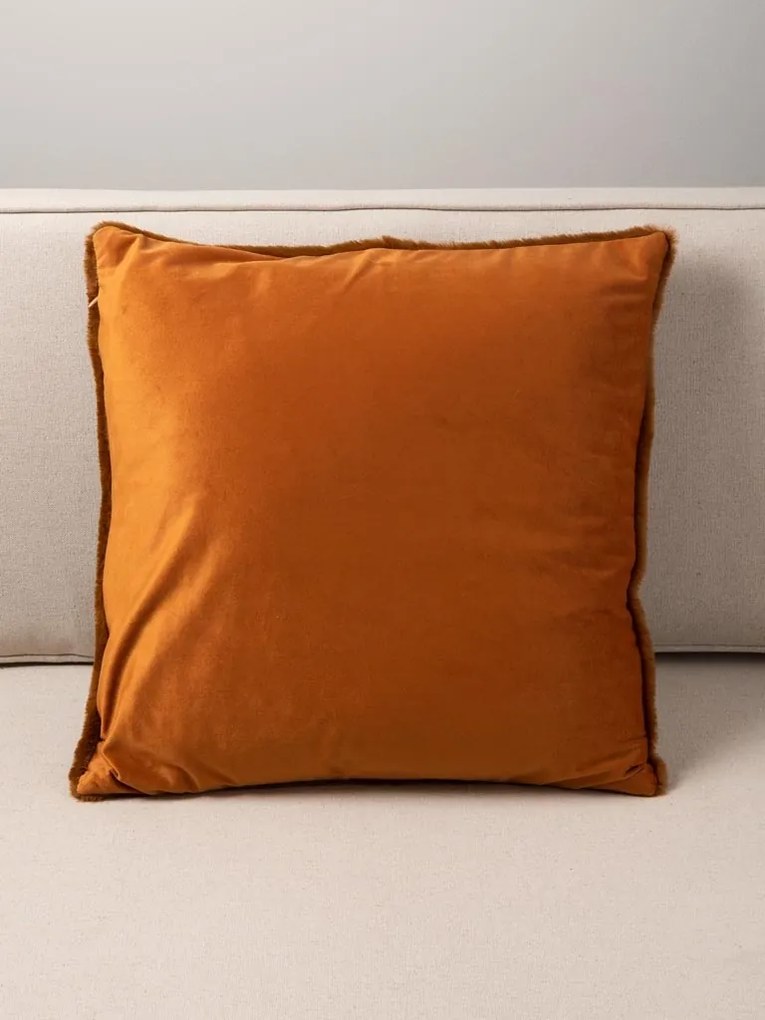 Perna decorativa portocalie, din textil, 45x45 cm, Orange