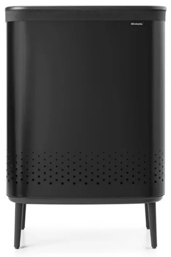 Cos de rufe Brabantia Bo 1004177, 2x45 L, Umplere fara deschidere, Orificii aerisire, Picioare reglabile, Negru