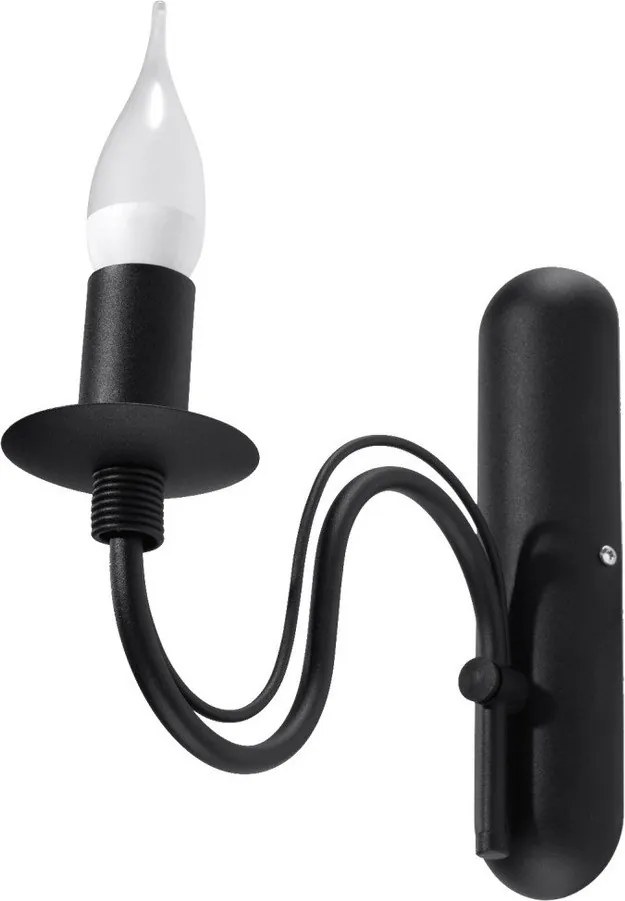 Aplică de perete neagră din metal Fiorano – Sollux