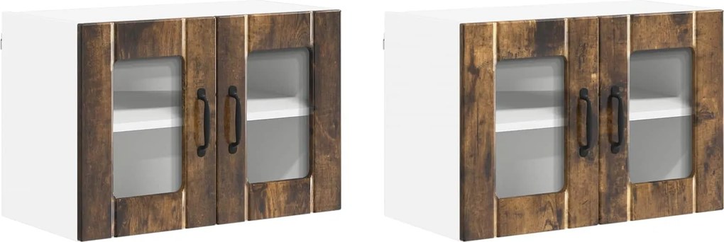 vidaXL Dulap de bucătărie 2 pcs Stejar fumuriu 60 x 31 x 40 cm