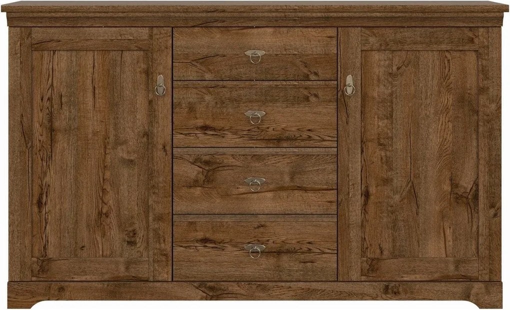 Comoda PATRAS KOM2D4S, stejar april, PAL, 153x45x93 cm