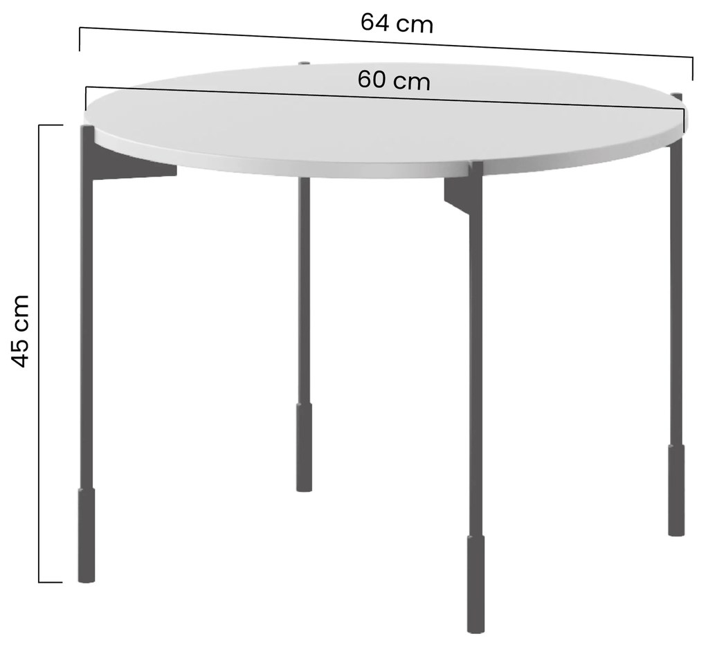 Masă de cafea rotundă Sonatia 60 - cașmir