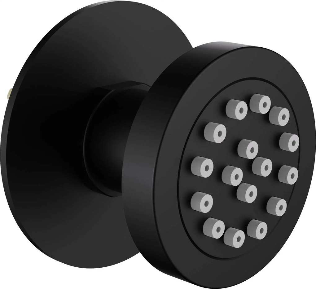 Duza de dus, rotunda. incastrata, sistem anticalcar, negru, Deante Cascada Negru