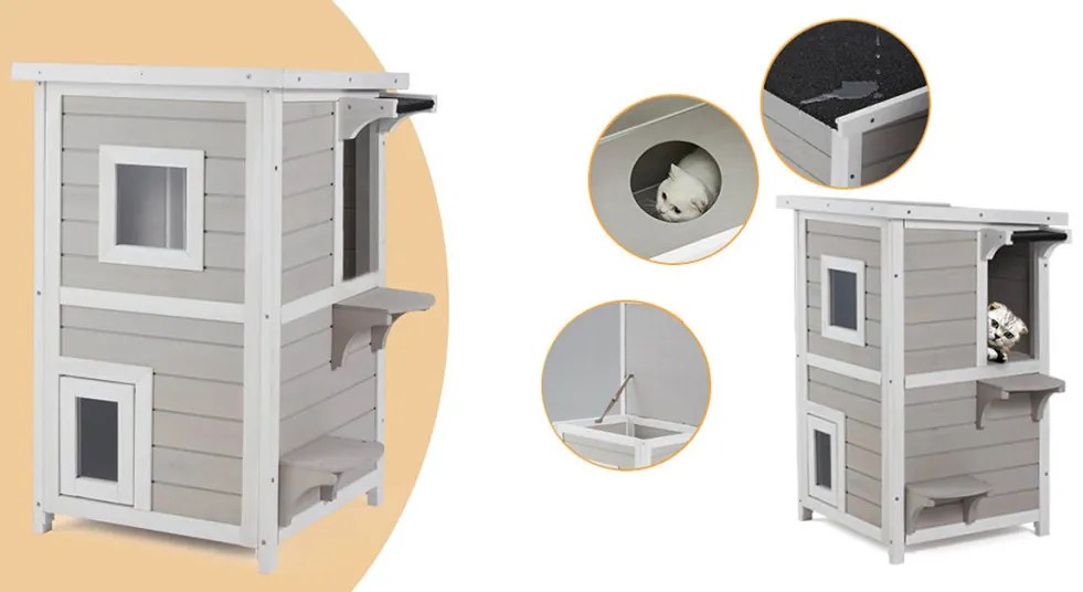 Cusca pisica cu 2 nivele