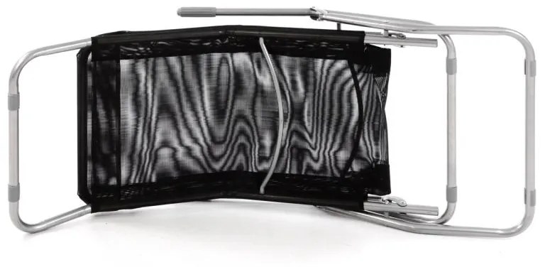 Set 2 x șezlong de grădină  cu țesătură neagră - pliabilă