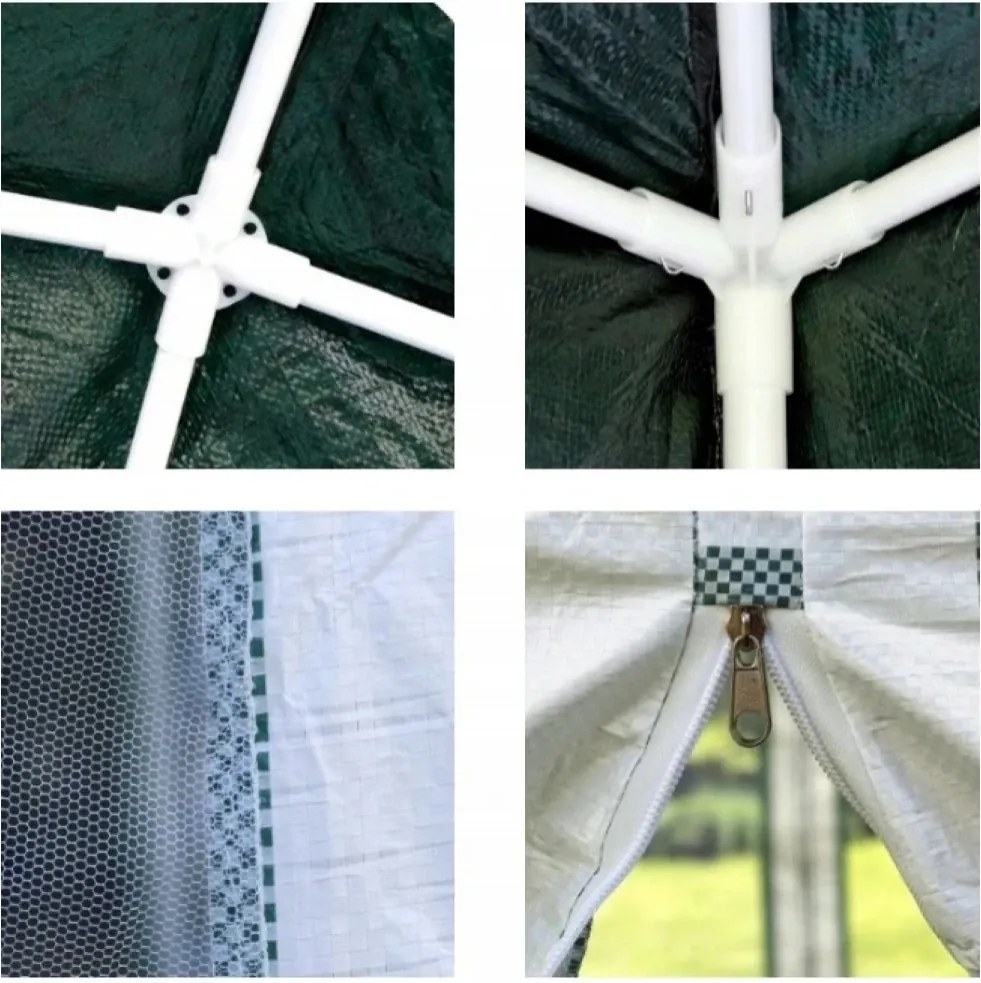 RESIGILAT- Cort pavilion pentru gradina, cu pereti tip plasa de tantari, Verde,