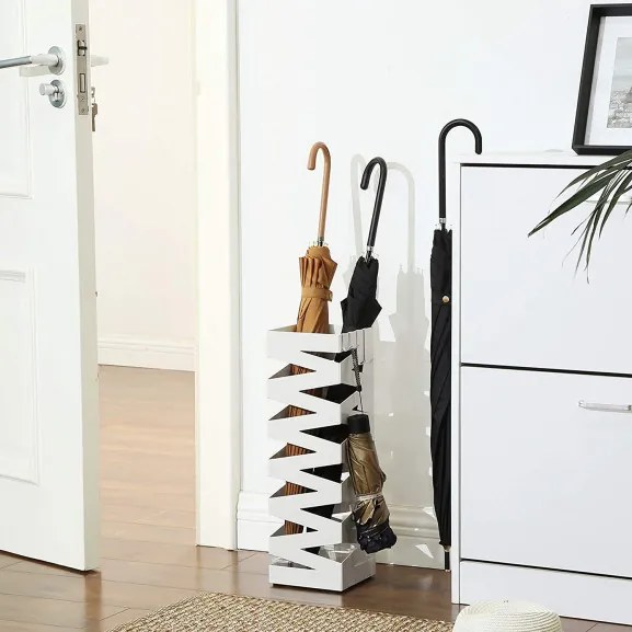 Suport Umbrela Fence White, 15.5 x 15.5 x 49 cm
