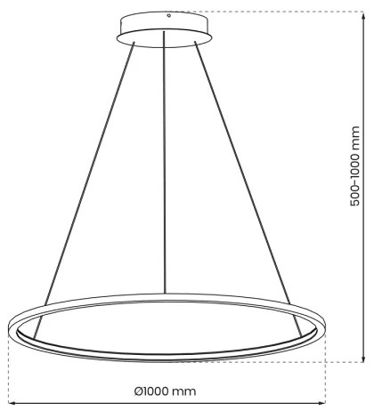 Lustr LED SATURNO 57W 230V, pr. 100 cm, IP44, auriu