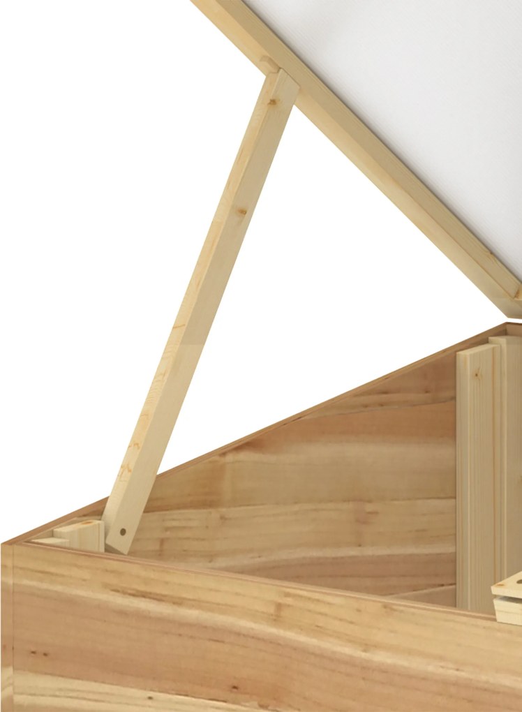 Outsunny Mini seră de grădină Seră pentru răsaduri dim. 100L x 50l x 36H cm Acoperiş 2 pante rabatabile independent Panouri din policarbonat Lemn de brad pre-uleiat | Aosom Romania