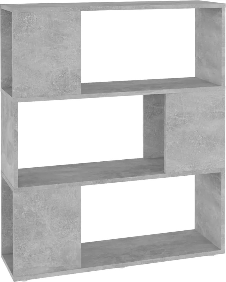 vidaXL Bibliotecă/Separator cameră, gri beton, 80x24x94 cm, PAL