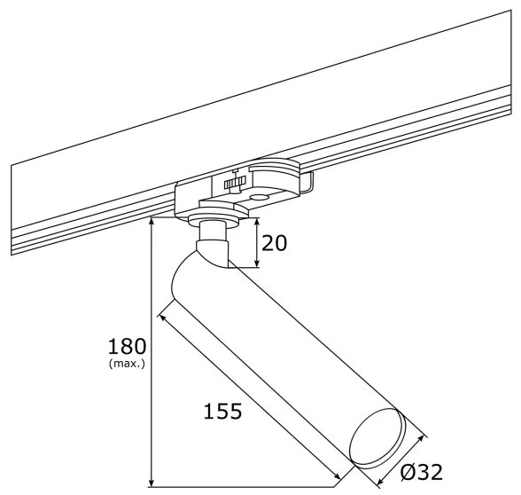 Spot LED pentru sistem de șină Argon 4355 ELBRUS LED/4,5W/230V negru