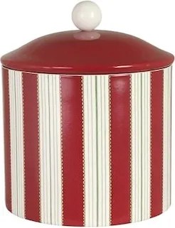 Cutie metalică artizanală lucrată manual, cu model dungi alb-roșu, 12,5 × 16 cm, „Vidar Noël"