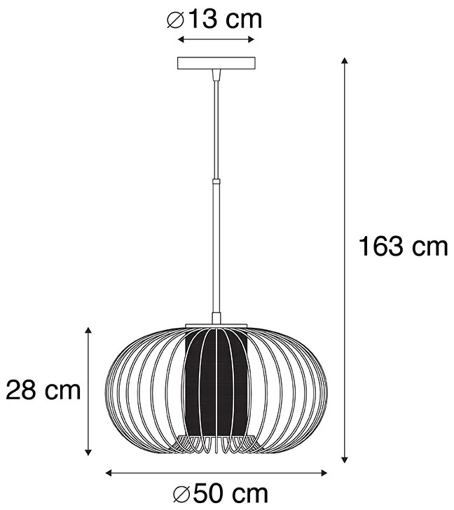 Lampă suspendată de design aurie cu negru 50 cm - Marnie