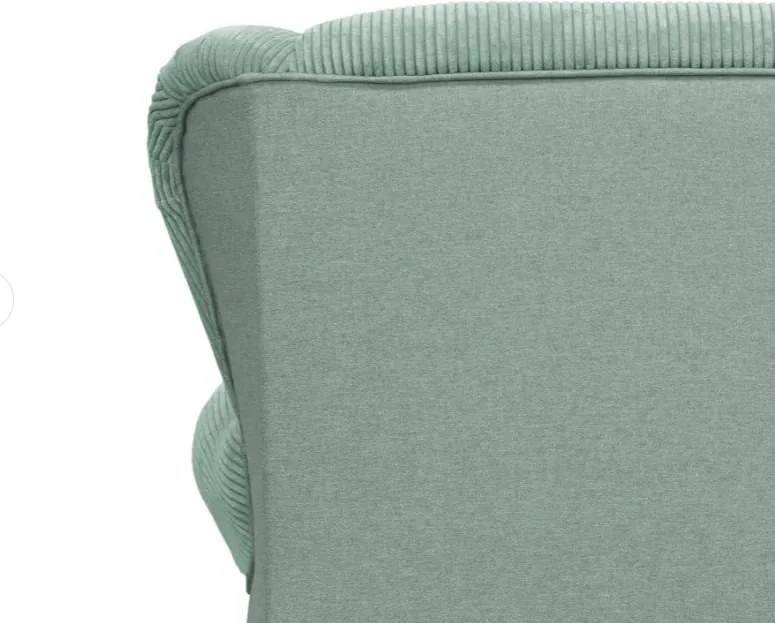 Șezlong verde mentă cu tapițerie din catifea reiată Lord – Ropez