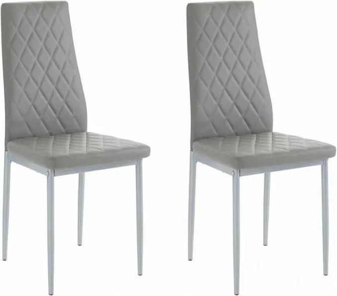 Set de 2 scaune Brooke piele sintetica/metal, gri, 42 x 53 x 96 cm