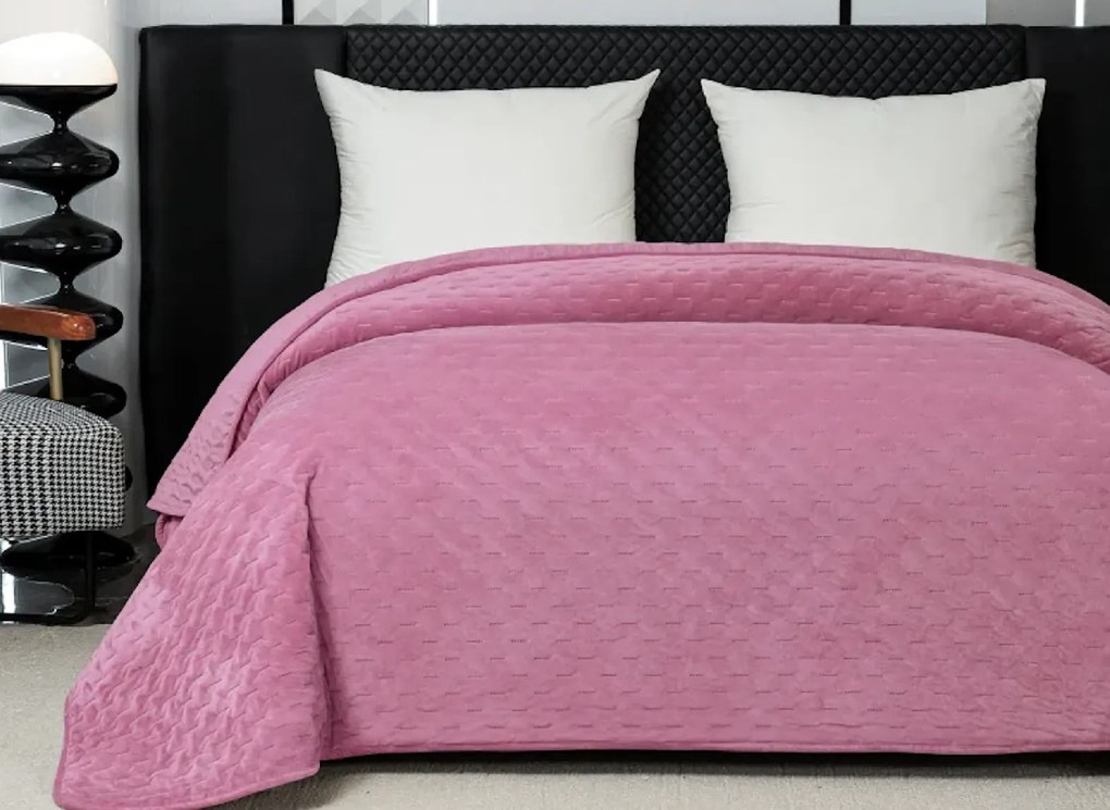 Cuvertura de pat din catifea ASTRALIA, roz Dimensiune: 170 x 210 cm