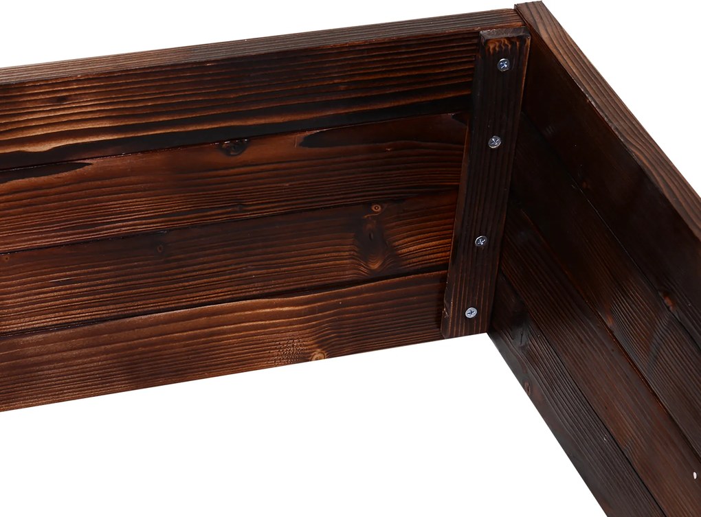 Outsunny Pat înalt pentru grădină, cutie pentru plante, pat pentru legume, pentru ierburi, lemn masiv, maro închis, 60 x 60 x 23 cm | Aosom Romania