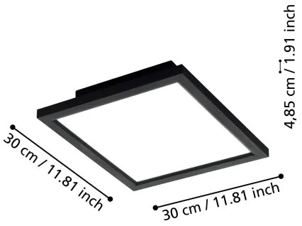 Plafonieră LED dimabilă Eglo 31723 SALOBRENA-Z LED/15,3W/230V negru