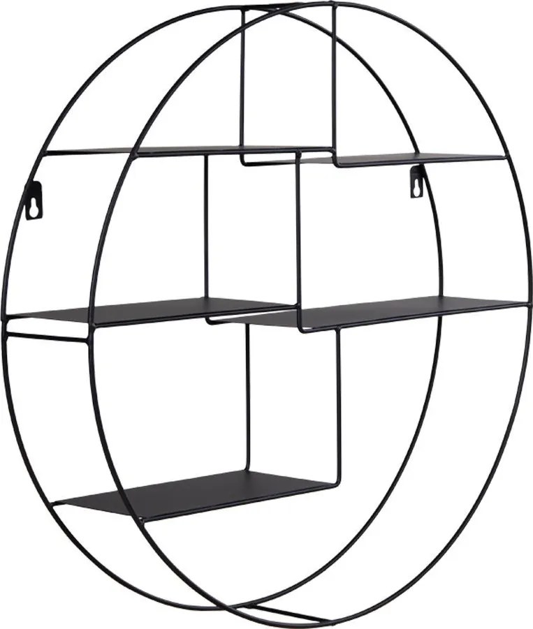 Raft Genk, oțel negru 47x10 cm