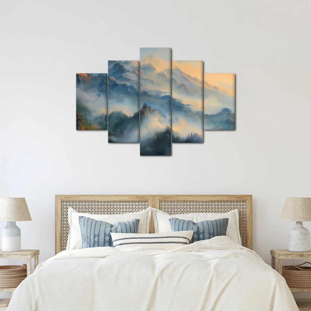 Tablou - Peisaj montan pictat (150x105 cm)