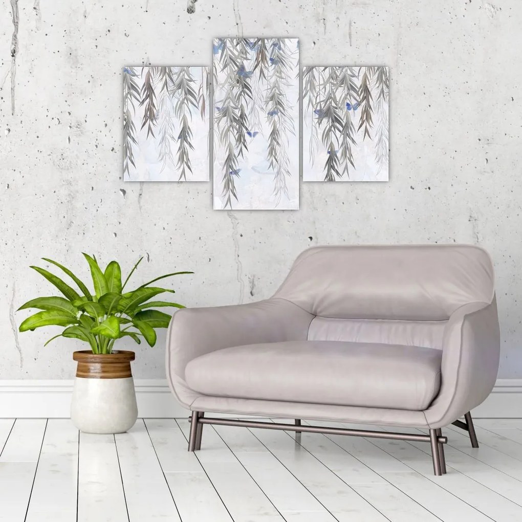 Tablou - Crenguțe de salcie cu fluturi (90x60 cm)