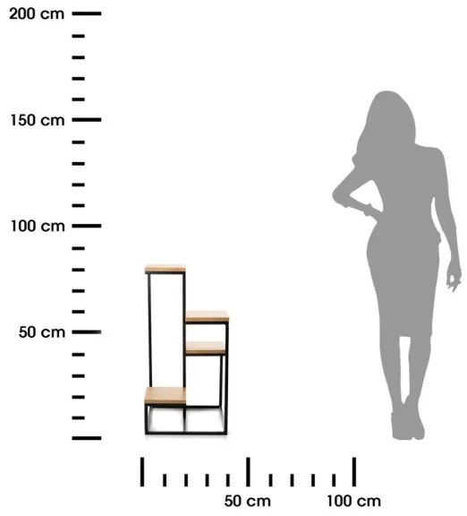 Suport pentru flori KASKADA 79x40 negru/maro
