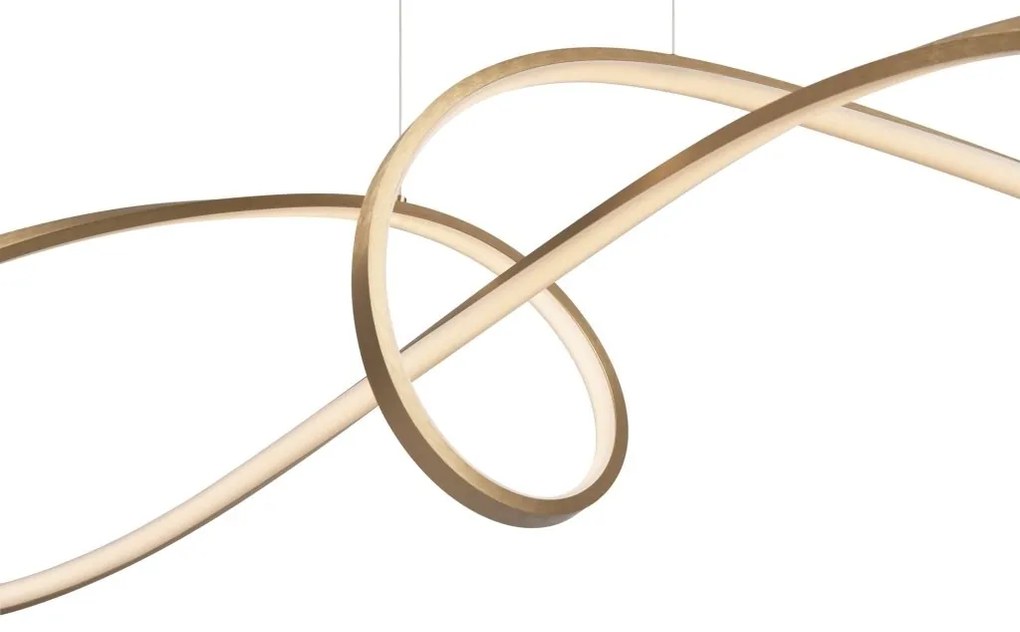 Lustra LED suspendata, design modern Curve auriu