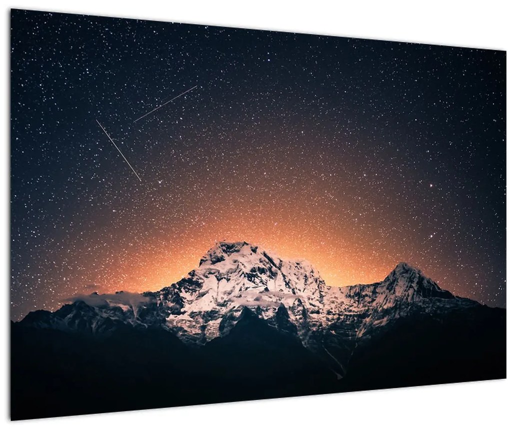Tablou cu cerul nocturn cu munți (90x60 cm)