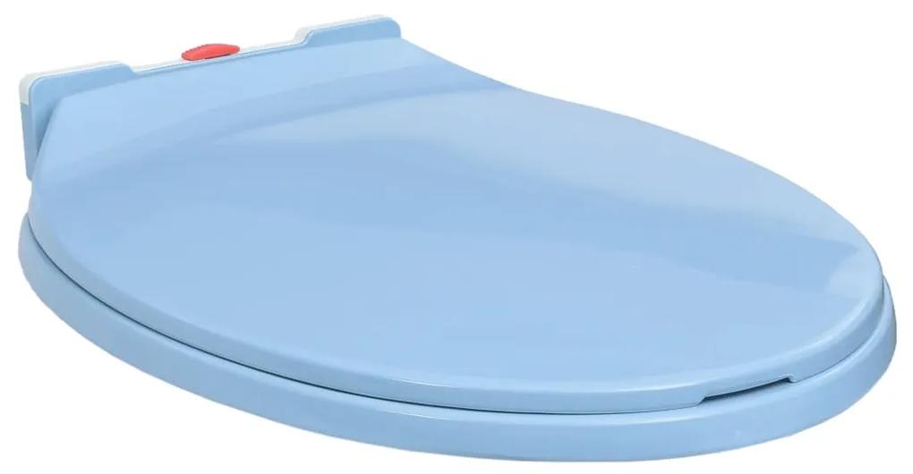 vidaXL Capac wc inchidere silențioasă eliberare rapidă albastru oval