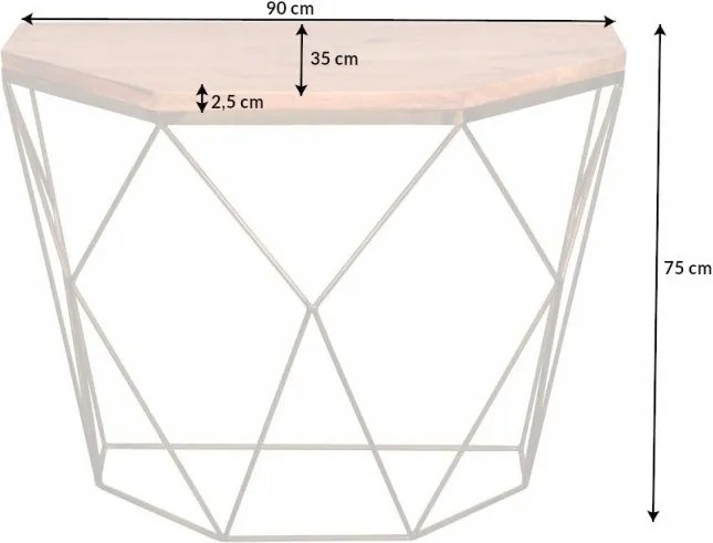 Consola design minimalist Diamond 90cm Mango
