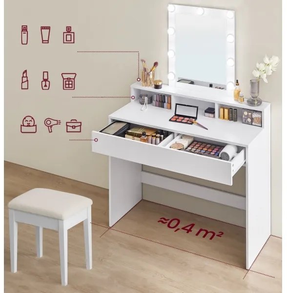 Masă de toaletă LADA, albă