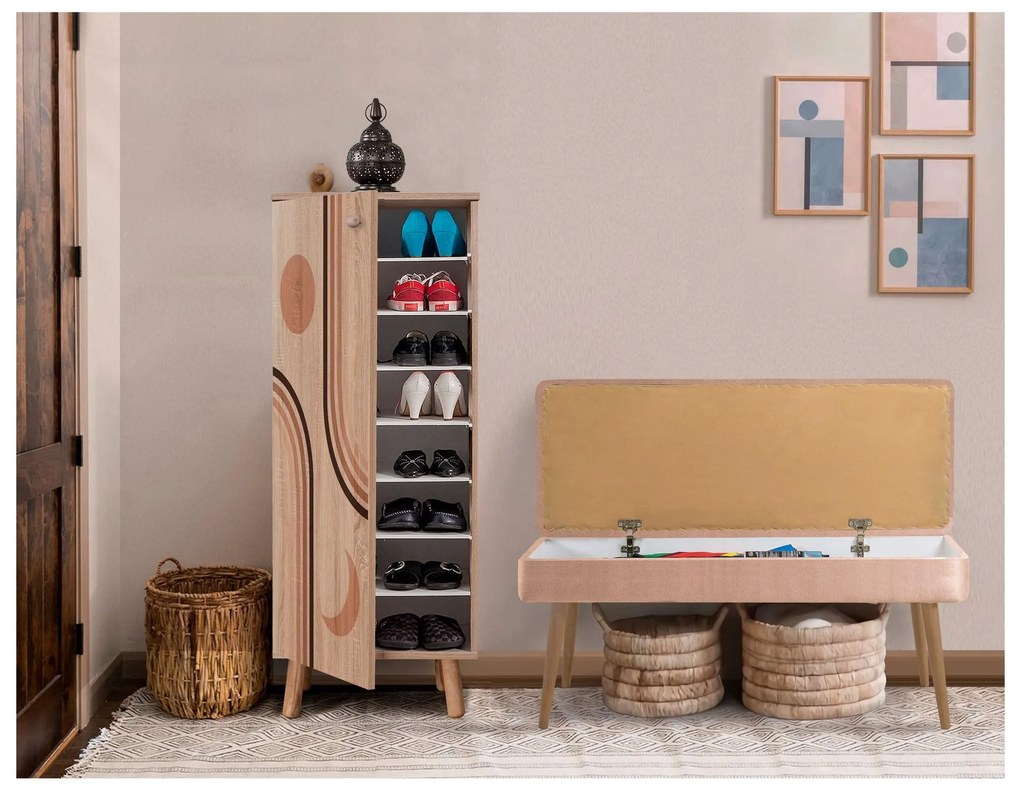 Mobilier Hol Beside 33 (stejar sonoma + piatră) . 1093998