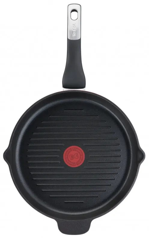 Tefal Grill Pan E2294074 GRILP 26 RND IC G6 UNLIMITED CA, 26 cm, Thermo-Signal & Fusion, fără PFOA, inducție, negru
