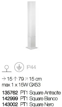Stalp modern de exterior cu protectie IP44 EDO OUTDOOR PT1 SQUARE alb 142999