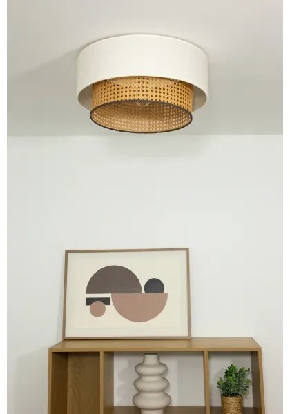 Plafonieră NATIA, 1 x E27, 60 W, 230 V, Ø 45 cm, alb/maro