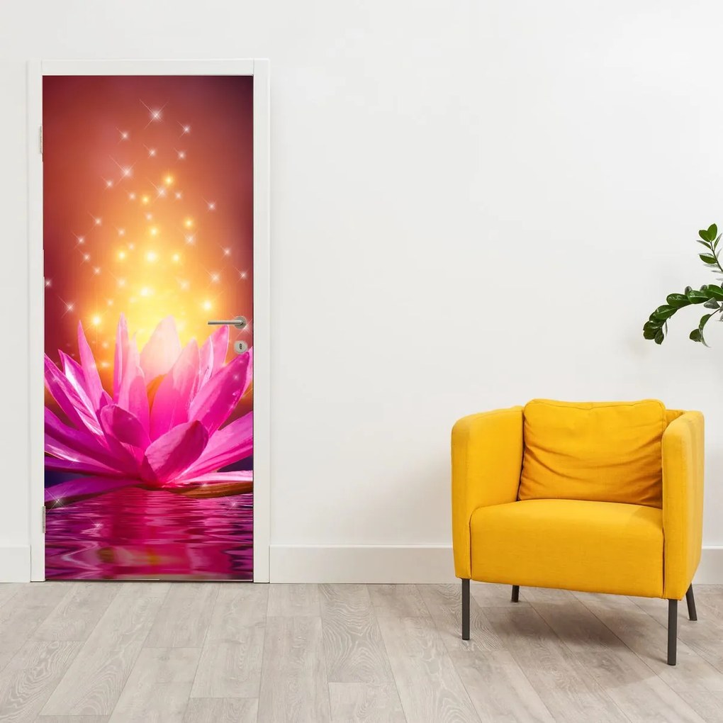 Fototapet pentru ușă - Nufăr pe apă (95x205cm)