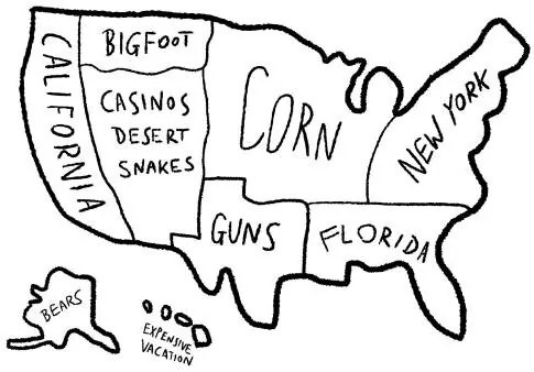 Ilustrație America according to Europeans - meme map, tupungato