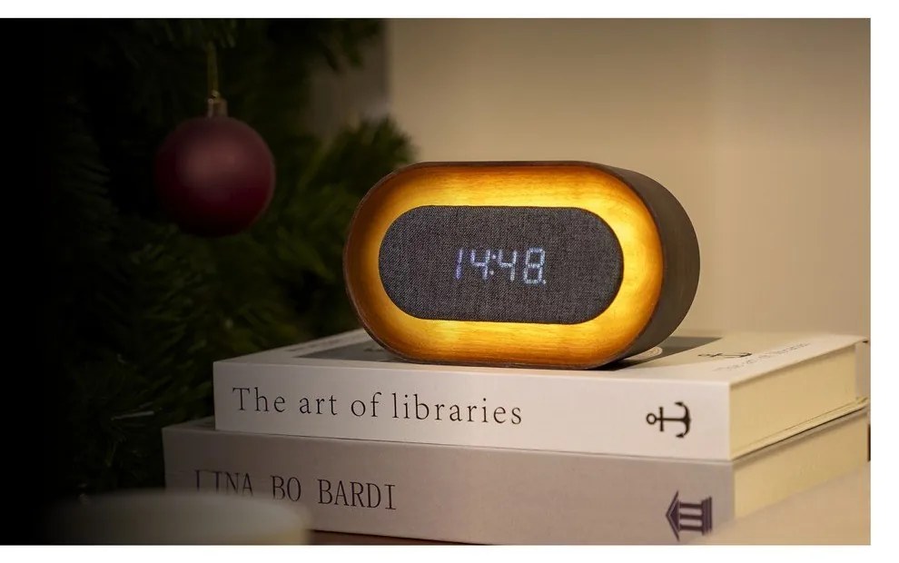 Ceas deșteptător digital Lumos Walnut – Gingko